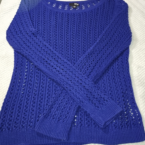 a.n.a Sweaters - Ana Women's Knitted Blouse Long Sleeve Size Large In Dark Purple Blue,kitted top